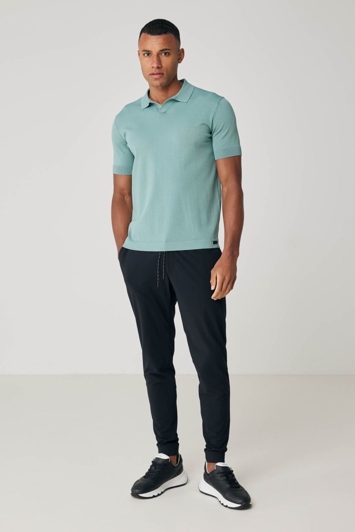 Cool dry polo no button zwart