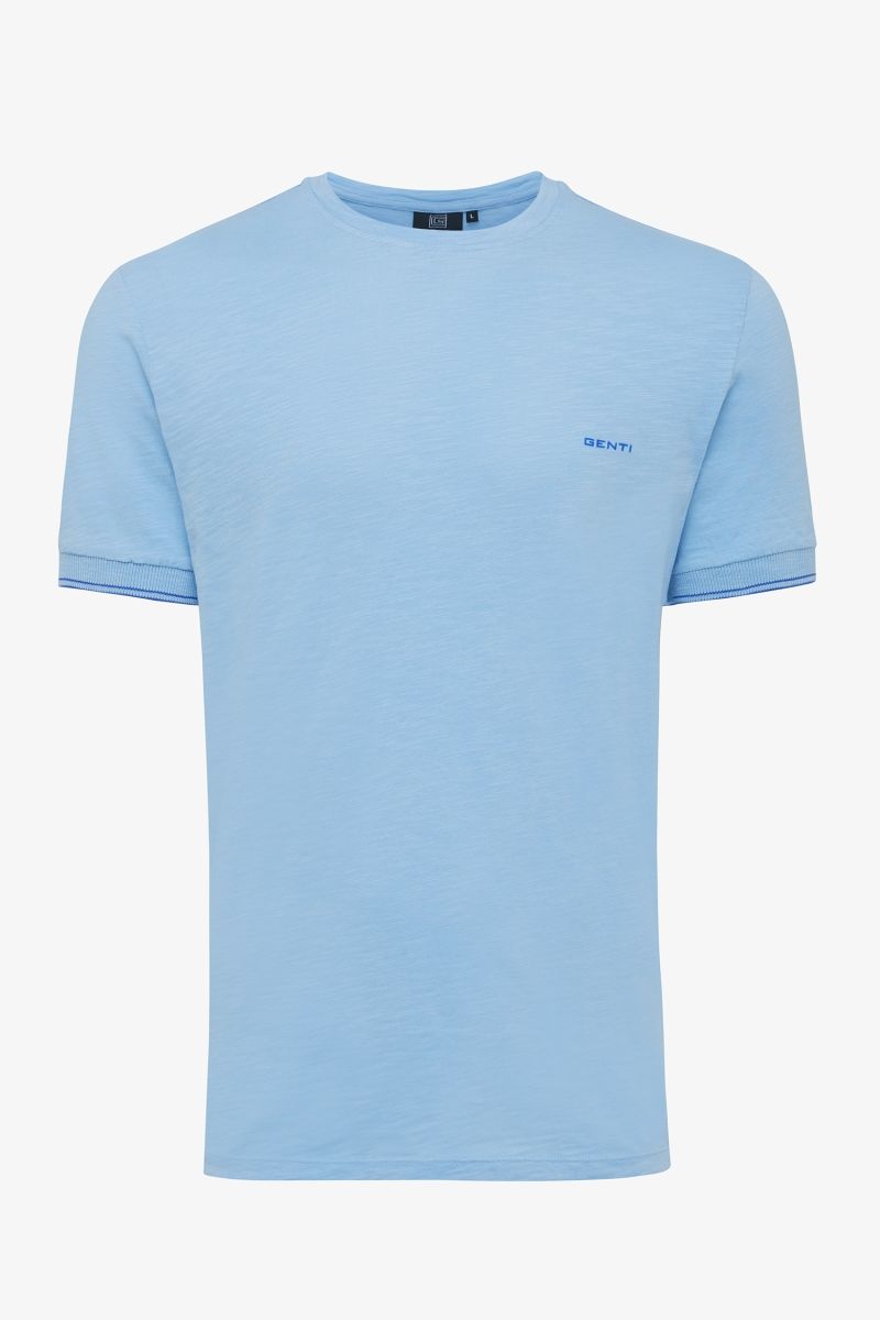 Gewassen T-shirt lichtblauw