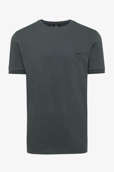 Gewassen T-shirt donkergrijs