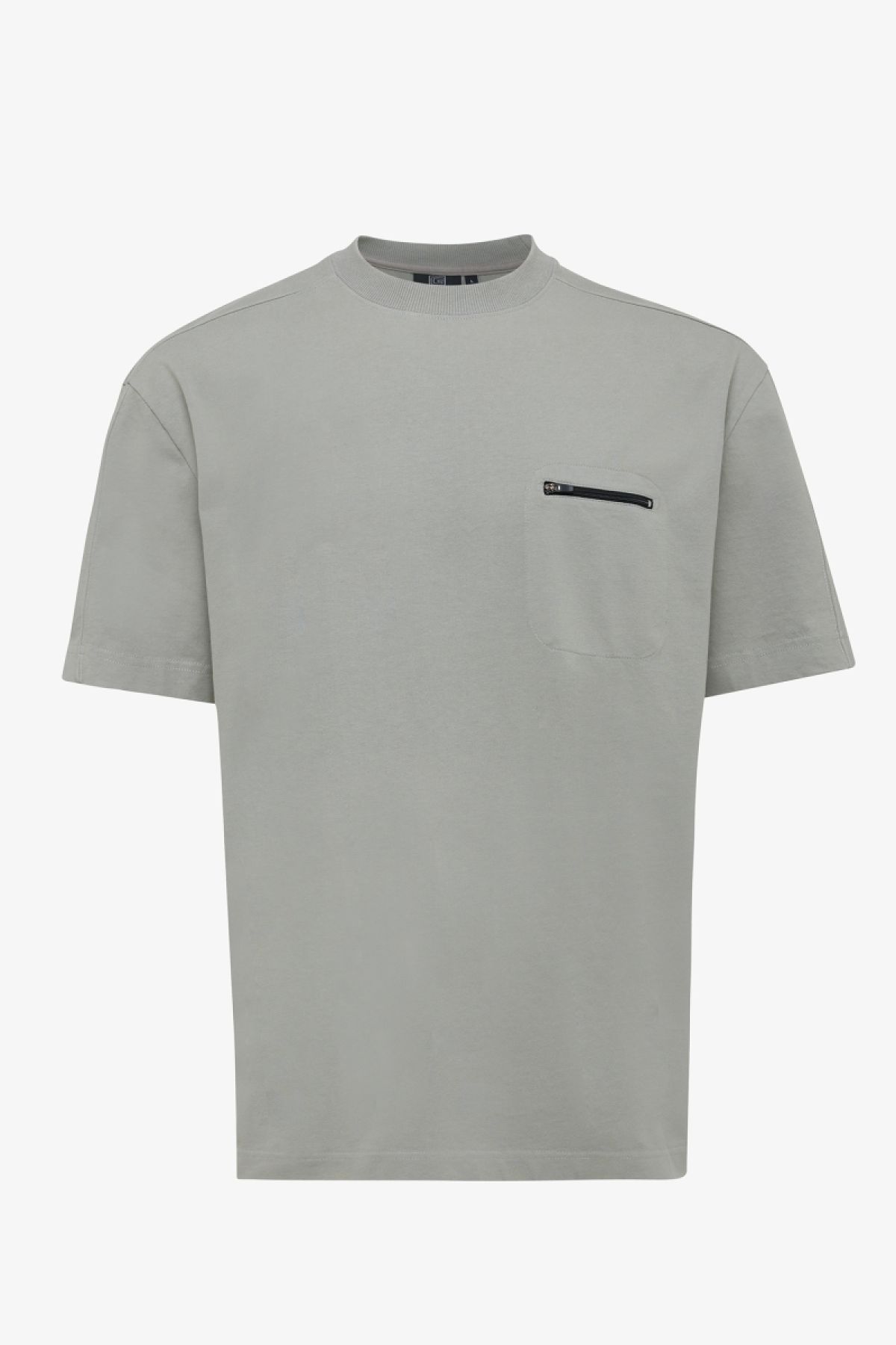T-shirt zip grijs