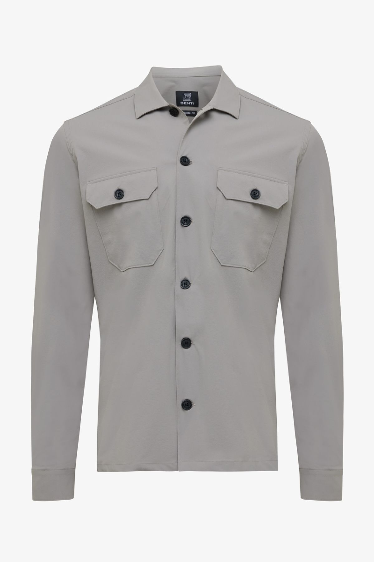 Nylon stretch overshirt grijs