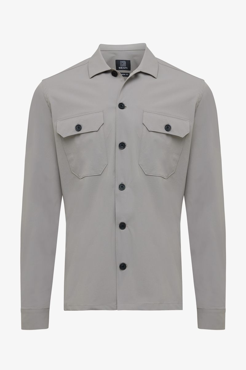 Nylon stretch overshirt grijs