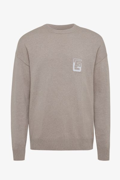 Monogram pullover beige