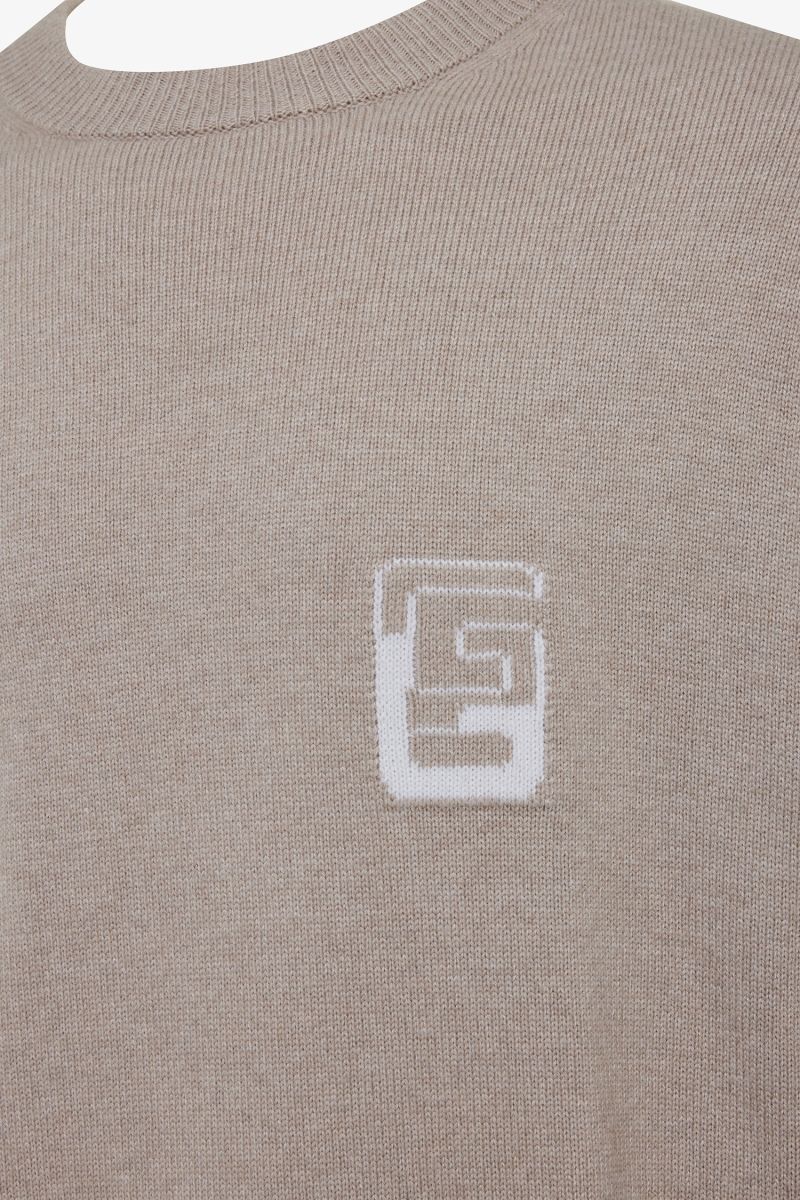 Monogram pullover beige