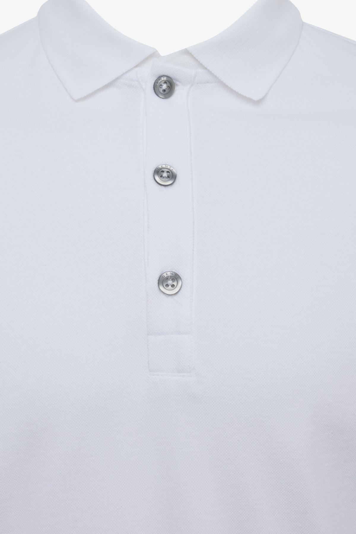 Pique polo short sleeve white