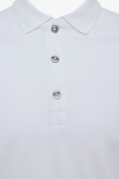 Pique polo short sleeve wit