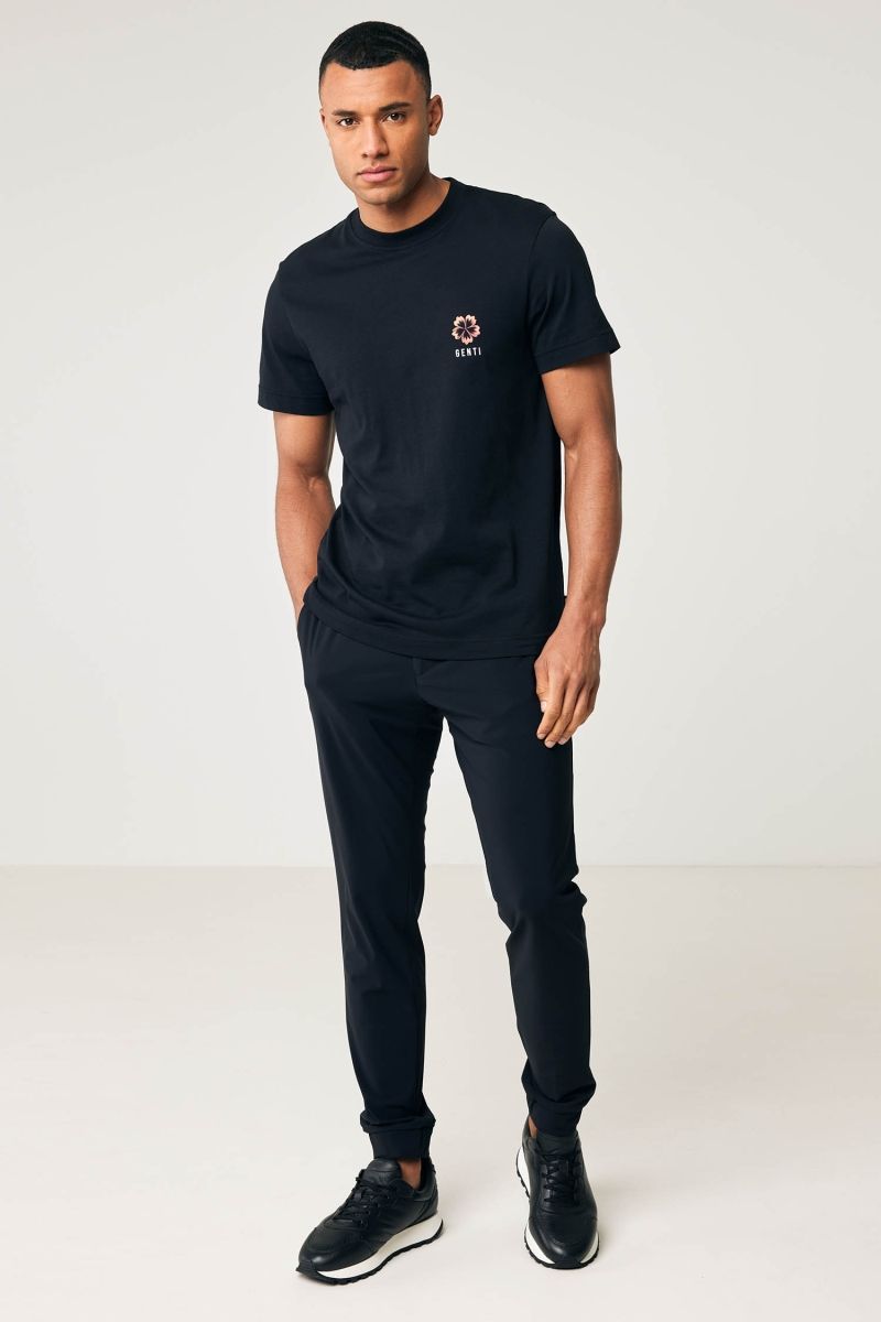 T-shirt flower print black