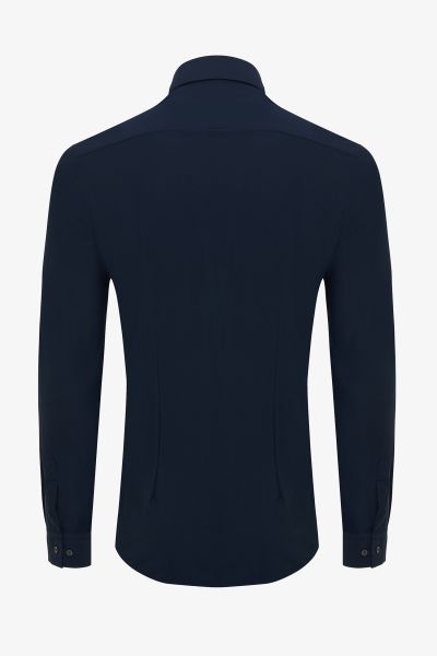 Dynamic stretch overhemd donkerblauw