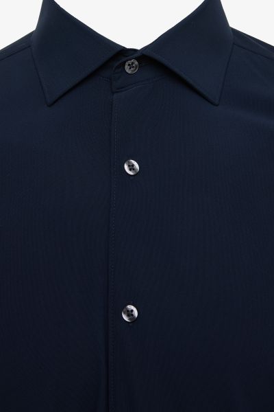 Dynamic stretch overhemd donkerblauw