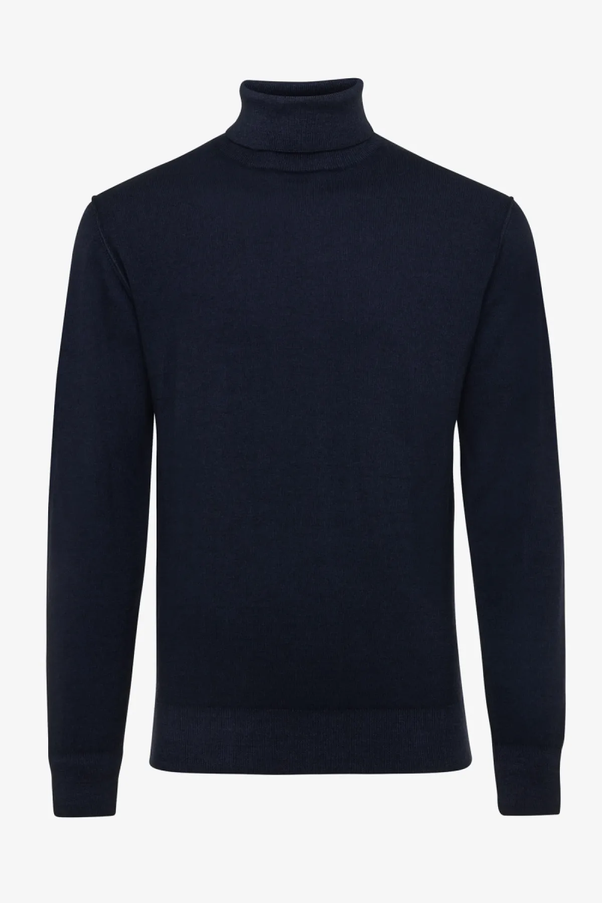 Merino stretch roll neck donkerblauw