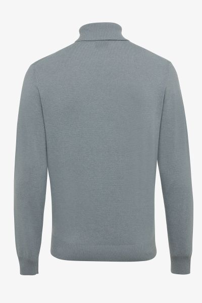 Wol cashmere roll-neck sage