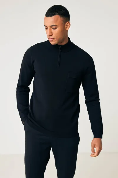 Interlock turtle zip zwart