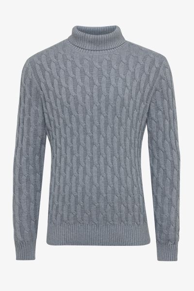Kabel roll neck grijs