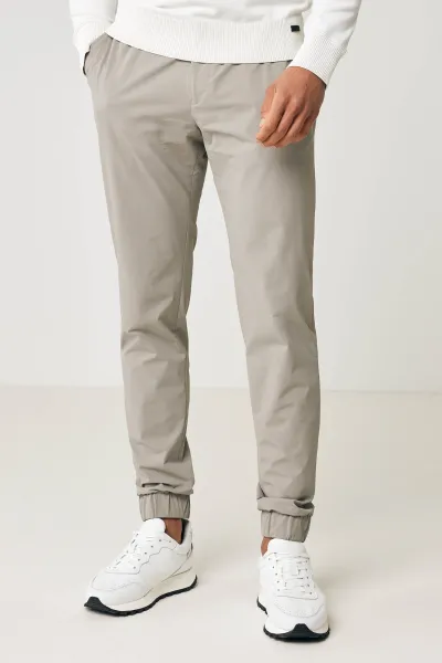 Nylon stretch broek jordan beige