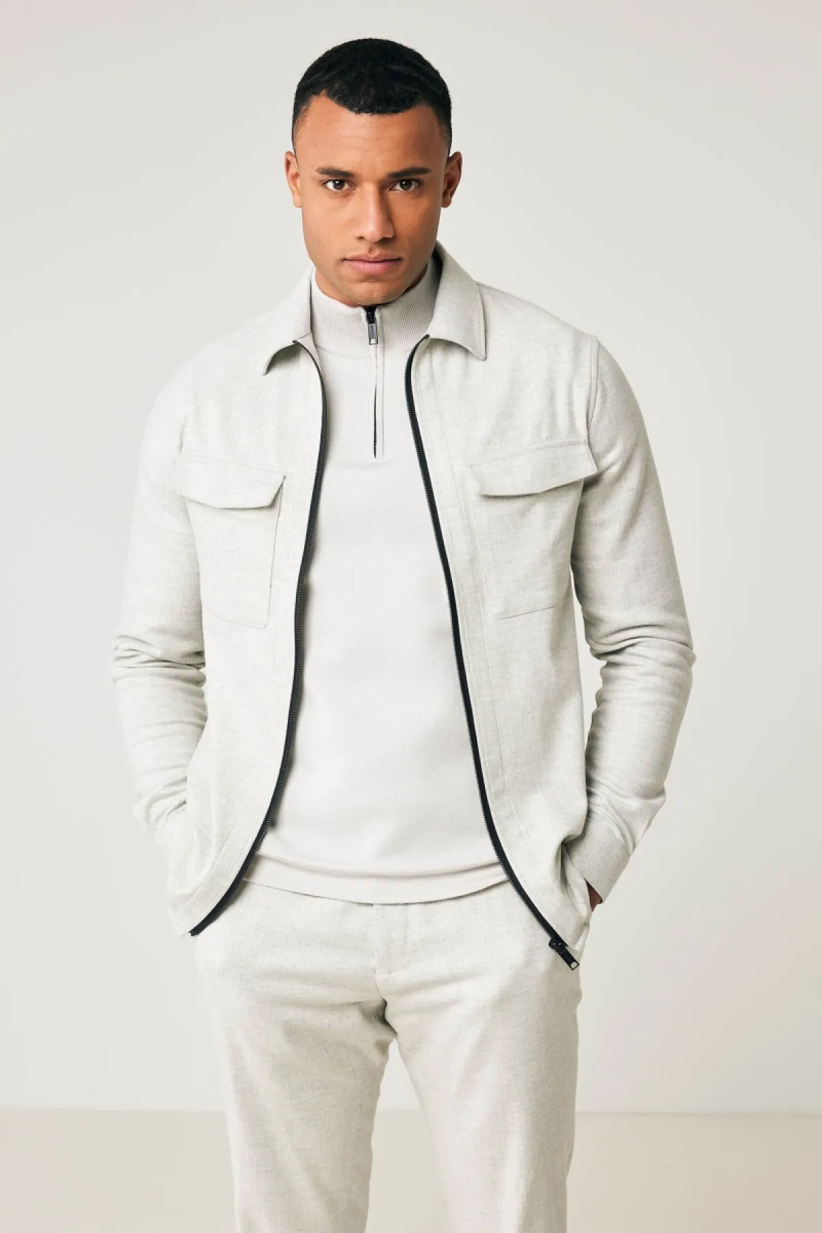 Overshirt oaks lichtgrijs