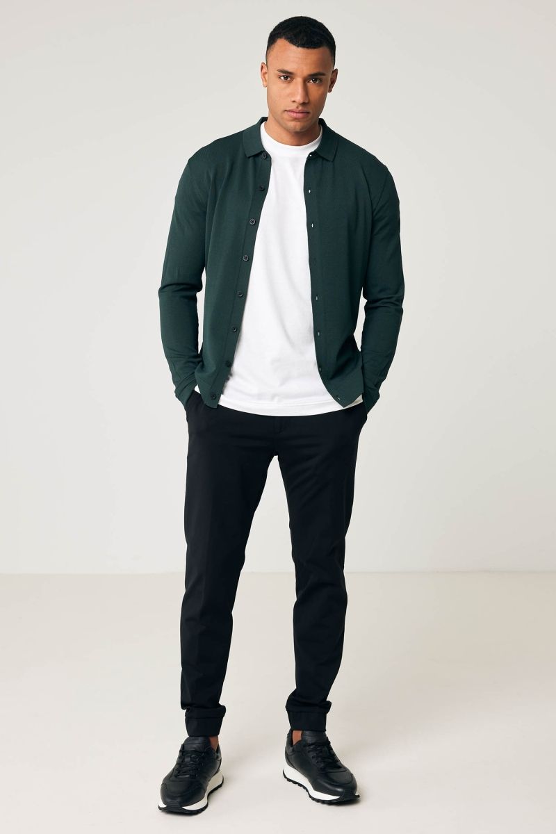 Cool dry cardigan button donkergroen