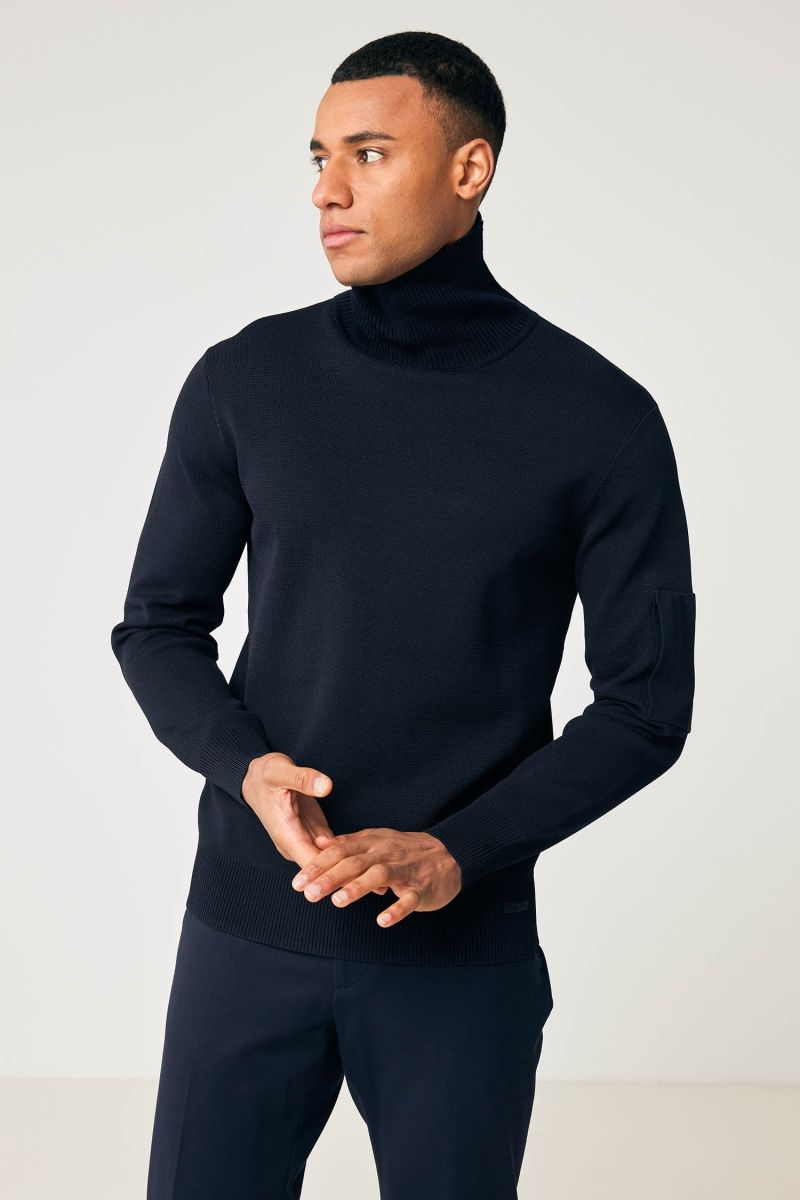 Cool dry heavy rollneck donkerblauw