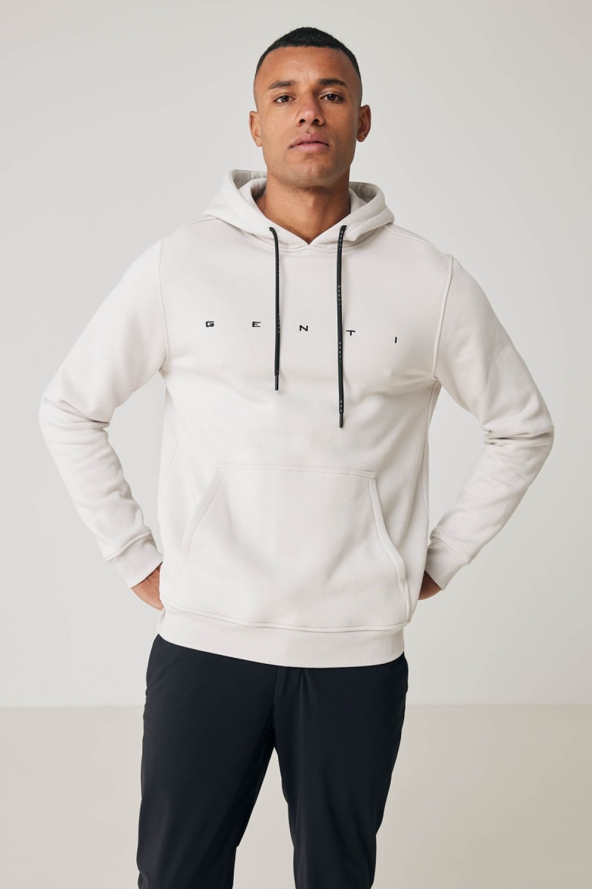 Logo hoodie beige