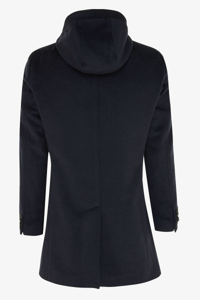 Wol cashmere coat seven donkerblauw