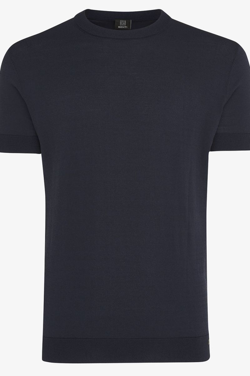 KNITTED COOL DRY T-SHIRT NAVY
