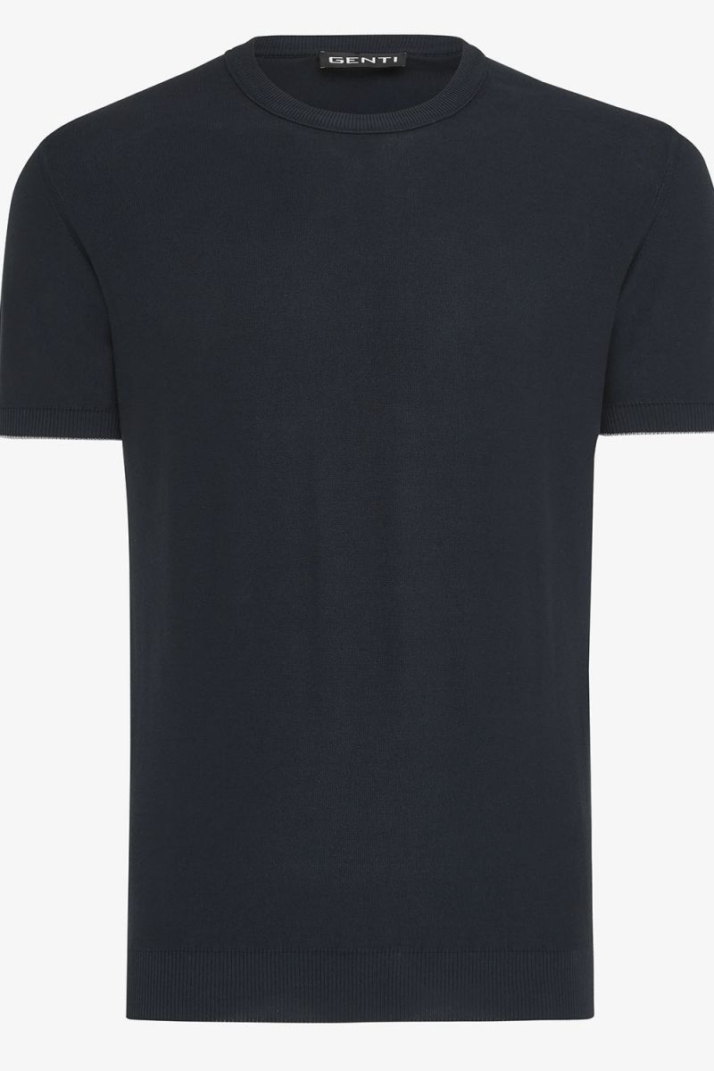 KNITTED T-SHIRT NAVY
