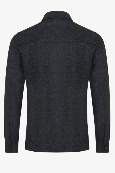 Boiled wool overshirt grijs