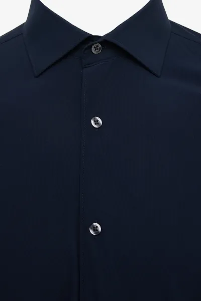 Dynamic jersey overhemd donkerblauw