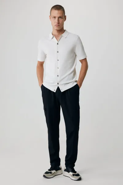 Cool dry polo 8 button off-white