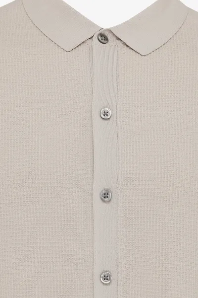 Cool dry polo 8 button beige