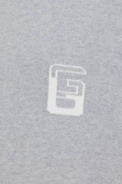 Mongram pullover intarsia grijs