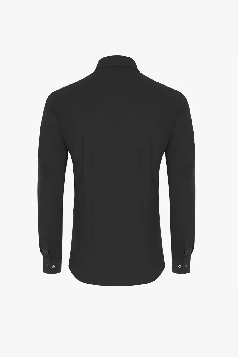 Dynamic stretch overhemd zwart