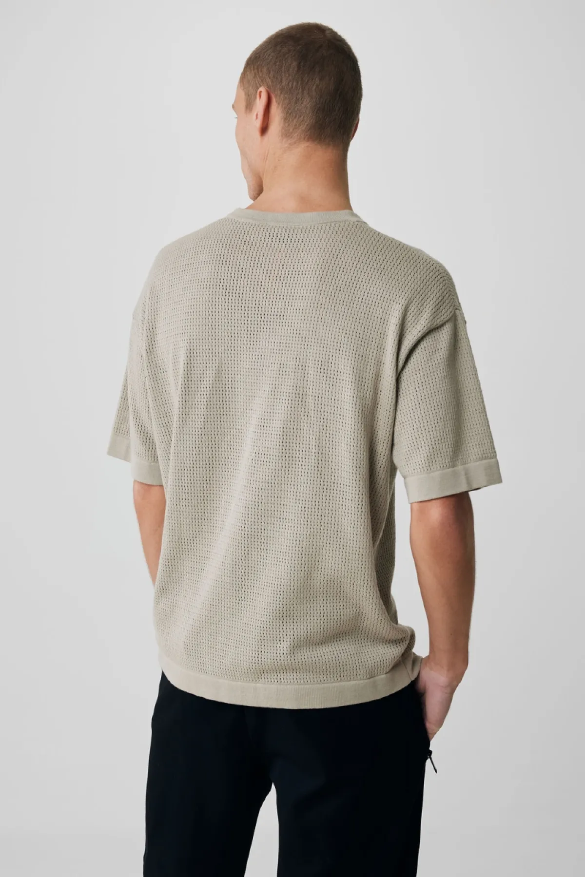 Crochet t-shirt beige