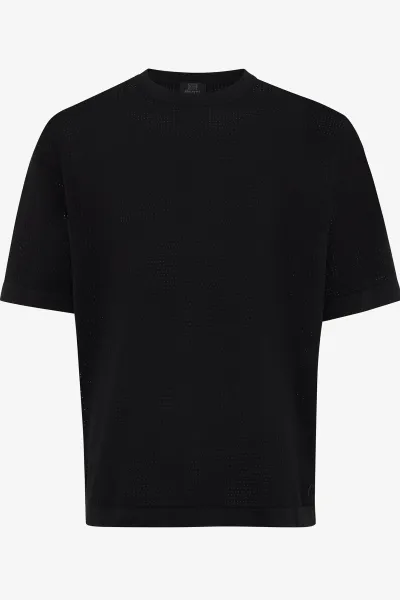 Crochet t-shirt zwart