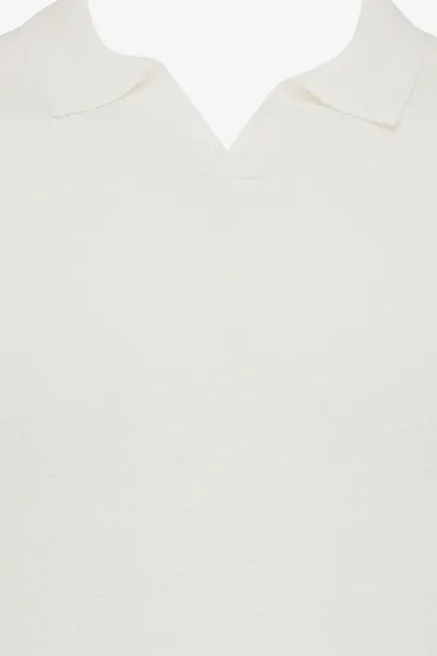 No button polo off-white