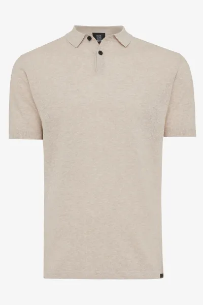 Knitted polo beige