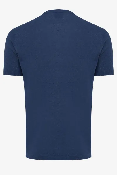 Knitted T-shirt blauw