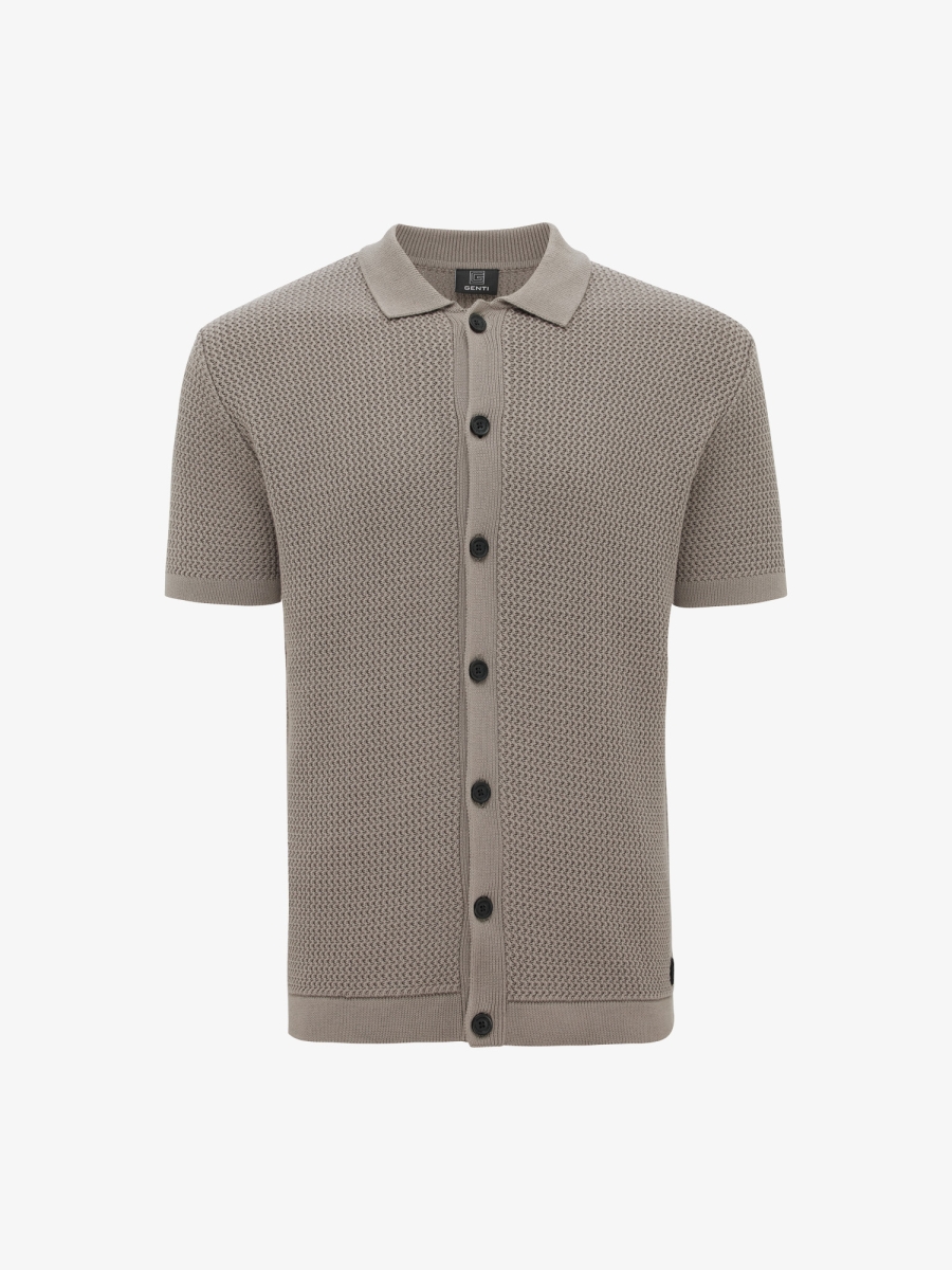 K4144 Button Polo | Taupe | Official Webshop | GENTI